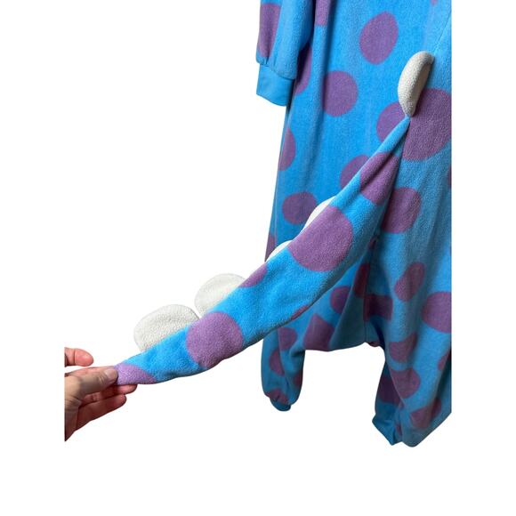 Monsters Inc Sully One Piece Button Up Costume with Tail Pockets And Hood Med - Picture 5 of 8